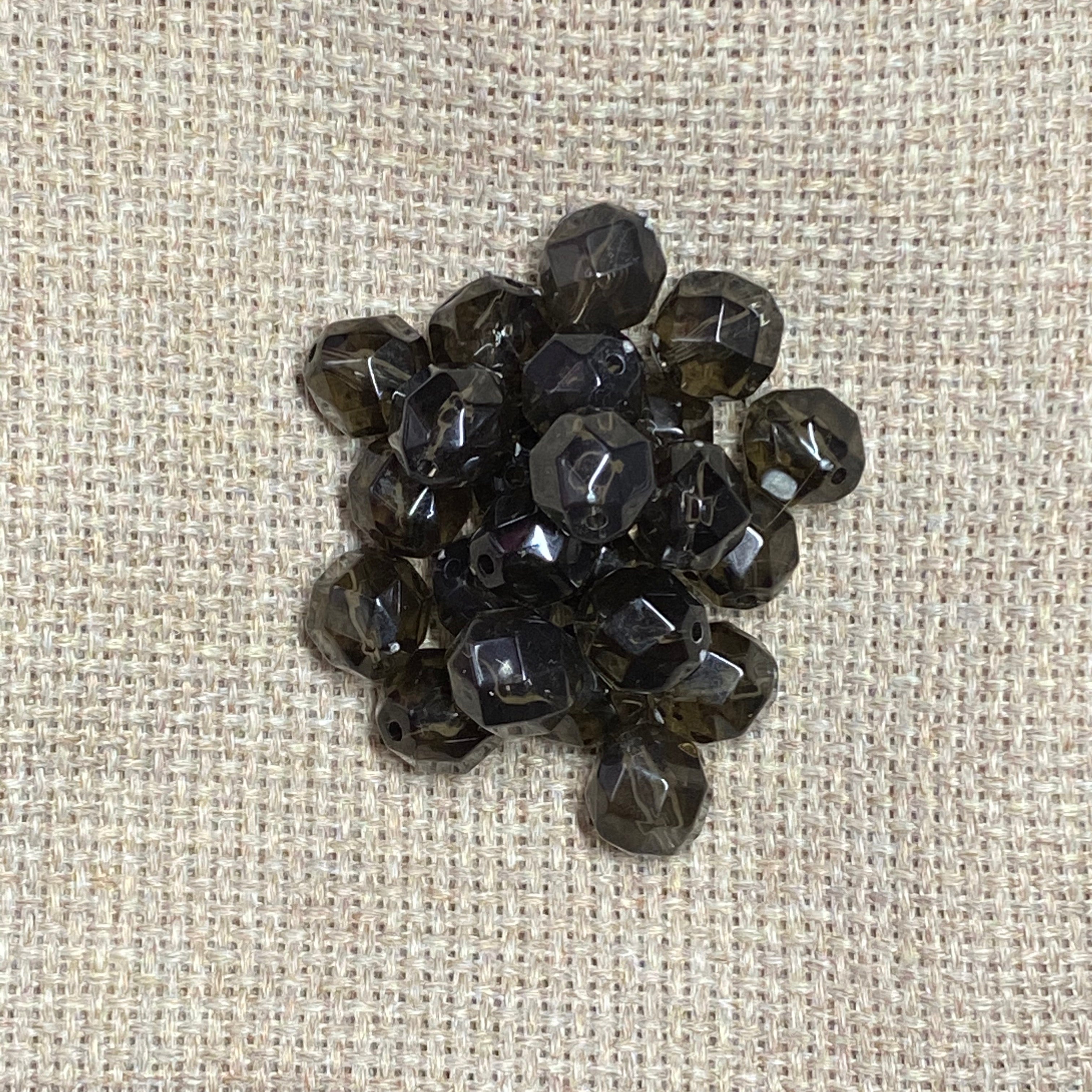 10mm Matte Black Faceted Acrylic